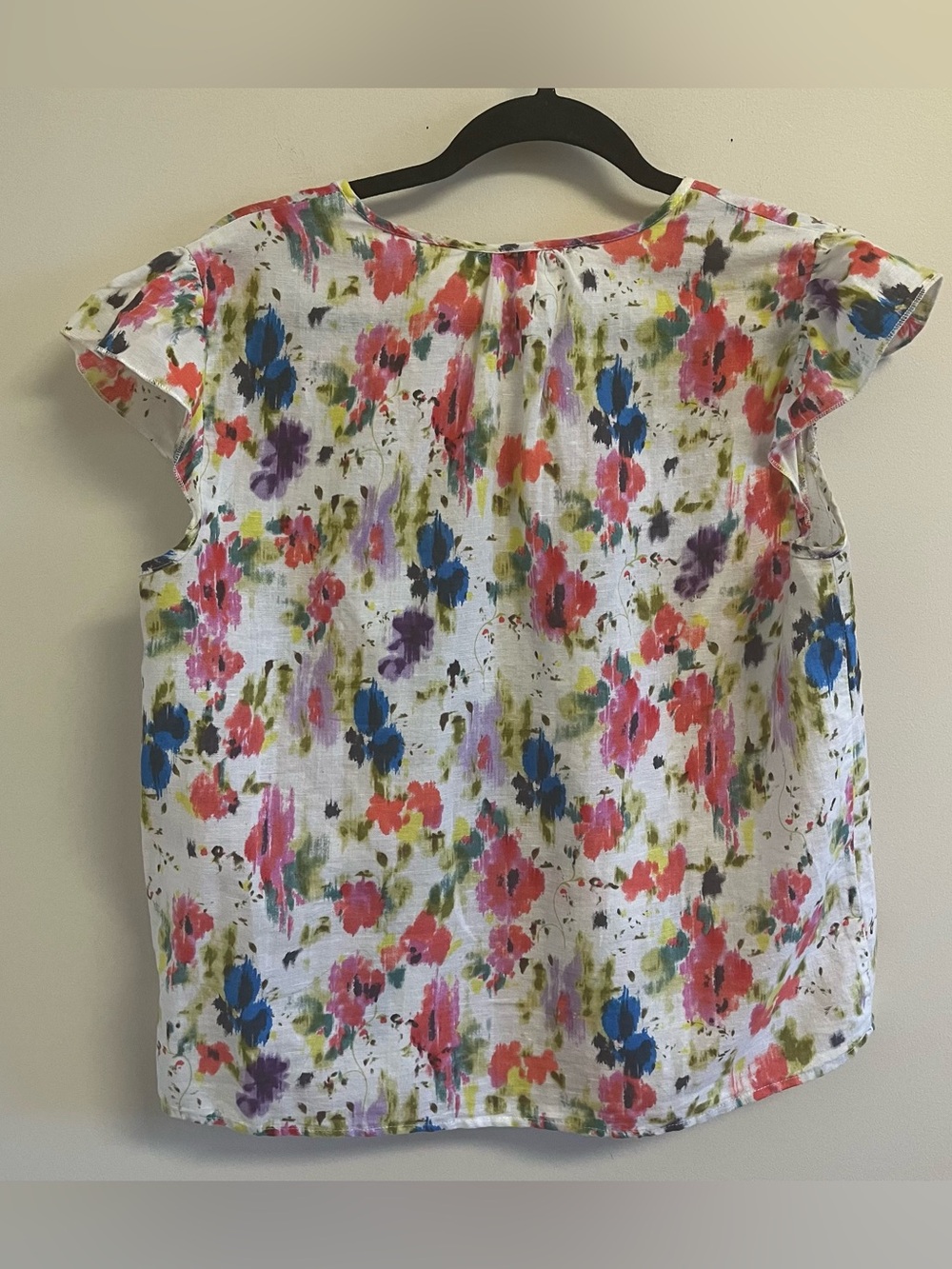 Floral Print Tie-Front Blouse - White/Multi - Picture 2 of 11